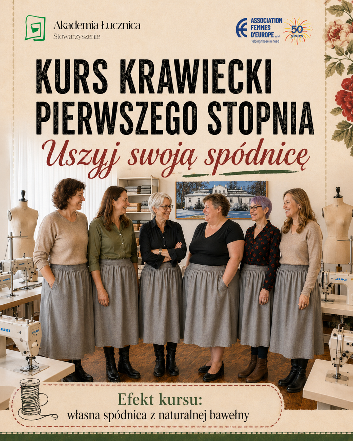 Kurs krawiecki pierwszego stopnia. Uszyj swoją spódnicę. Kurs krawiecki pierwszego stopnia. Uszyj swoją spódnicę.